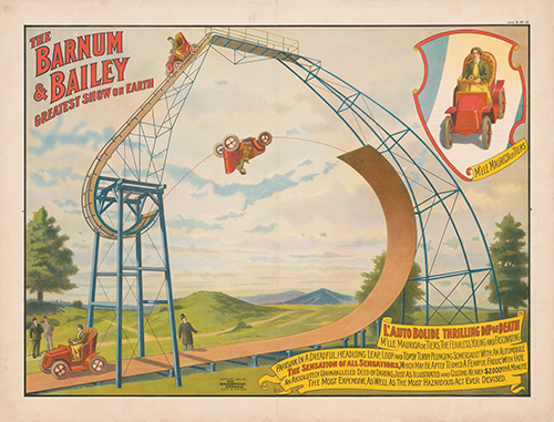 the barnum and bailey greatest show on earth l auto bolide thrilling dip of death (1905)  