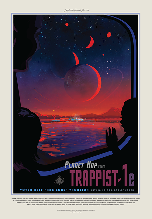 trappist 1e jpl travel poster nasa jet propulsion laboratory 