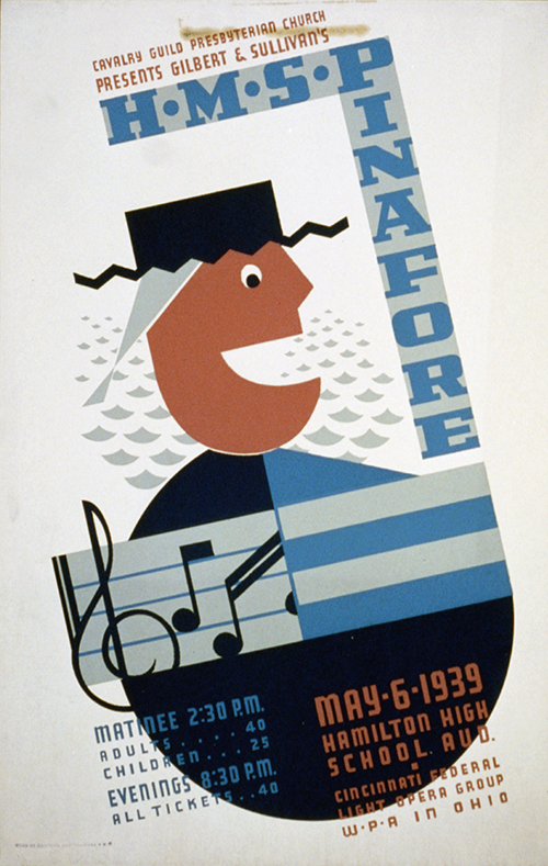 plakat za operu h m s pinafore (1939) earl schuler 