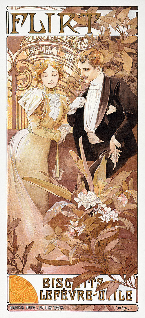 flirt (1895 1900) alphonse mucha 