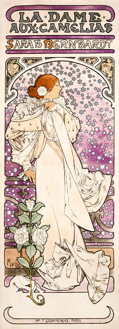 la dame, aux camelias, sarah bernhardt (1896) alphonse mucha 