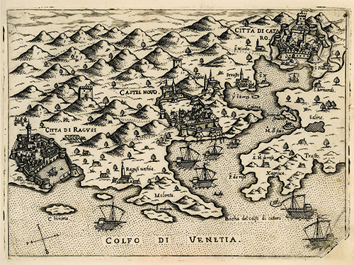 boka kotorska kotor, herceg novi, dubrovnik (1574) giovanni francesco camocio 