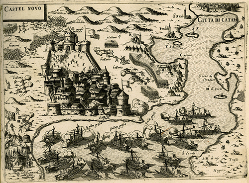 herceg novi (castel novo) (1571) giovanni francesco camocio 