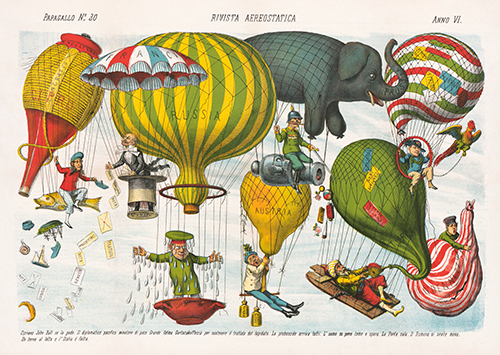 aerostatic magazine (1878) karikatura augusto grossi 