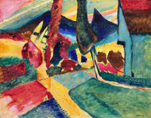 pejzaž sa dve topole (1912) vasilij vasiljevič kandinski 