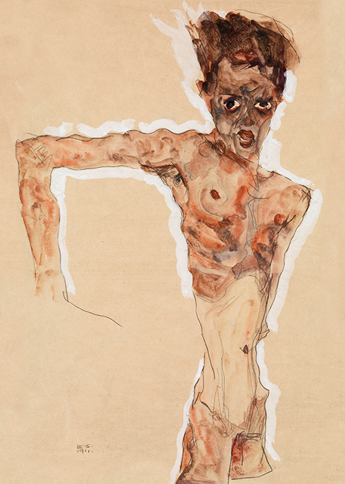 naked man self portrait (1911) egon schiele 